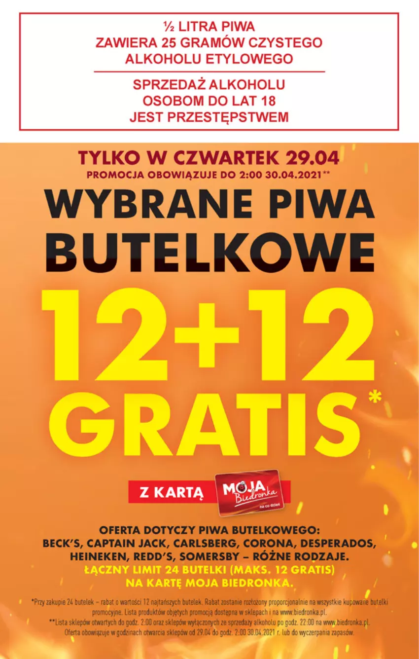 Gazetka promocyjna Biedronka - W tym tygodniu - ważna 29.04 do 05.05.2021 - strona 3 - produkty: Captain Jack, Carlsberg, Desperados, Dron, ELEX, Gra, Heineken, Piwa, Por, Redd's, Somersby