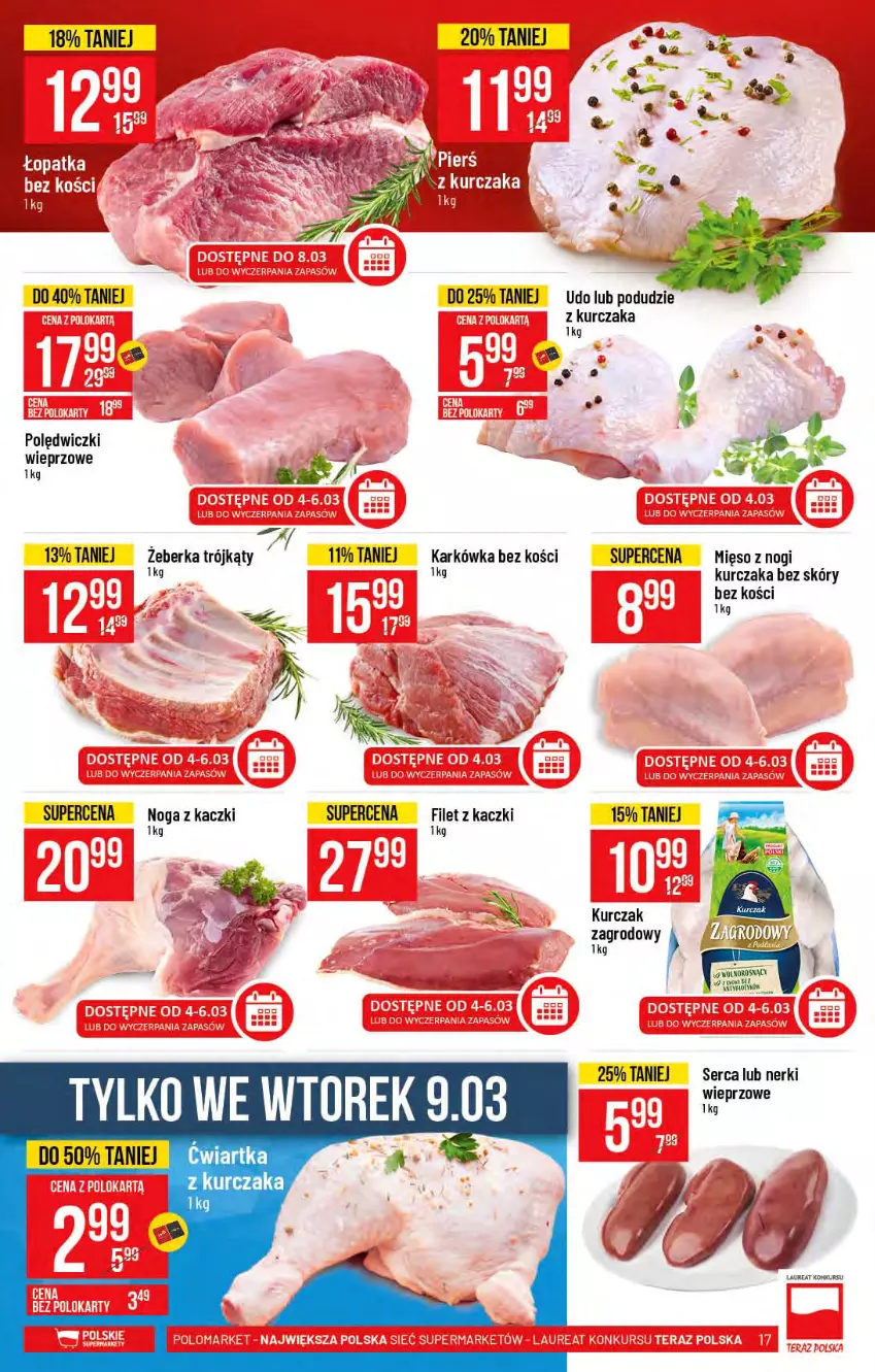 Gazetka promocyjna PoloMarket - Gazetka promocyjna  r - ważna 03.03 do 09.03.2021 - strona 17 - produkty: Kurczak, Mięso, Noga z kaczki, Podudzie z kurczaka, Ser