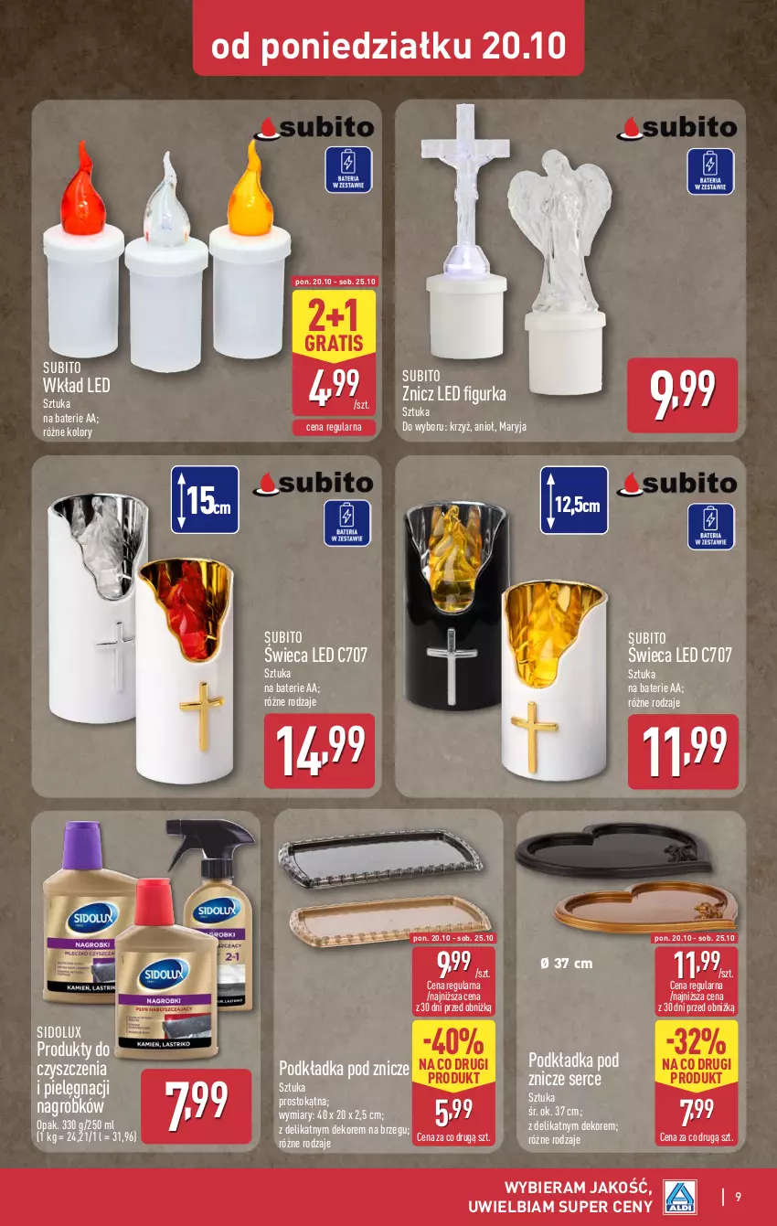 Gazetka promocyjna Aldi - Artykuły przemysłowe i tekstylia - ważna 23.10 do 25.10.2025 - strona 9 - produkty: Gra, Podkład, Podkładka, Podkładka pod znicz, Ser, Sidolux, Znicz