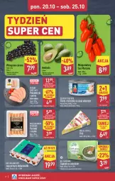 Gazetka promocyjna Aldi - Artykuły przemysłowe i tekstylia - Gazetka - ważna od 25.10 do 25.10.2025 - strona 2 - produkty: Kurczak, All Seasons, Sos, Gra, Brie, Jaja, Parówki, Parówki z szynki, Mięsne specjały, Golden Seafood, Winogrona, Kotlin, Tuńczyk, Wino, Pomidory, Szpinak
