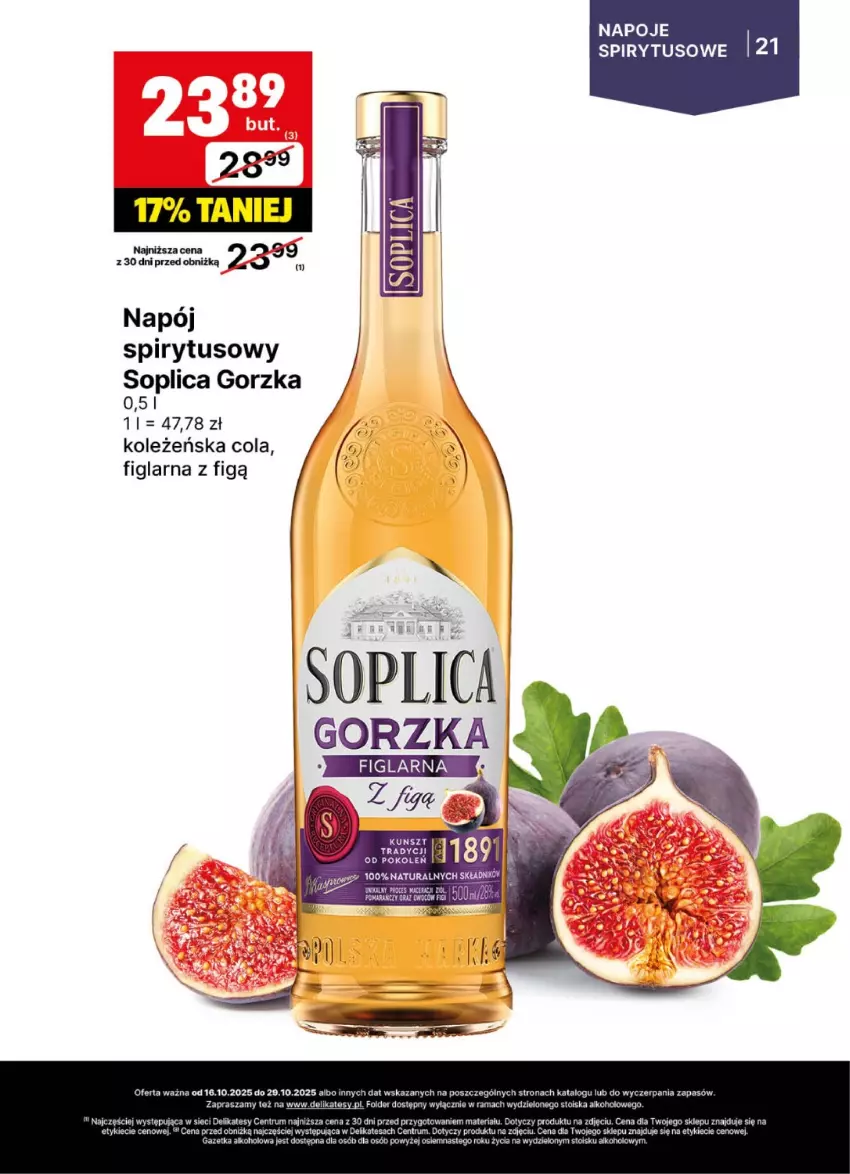 Gazetka promocyjna Delikatesy Centrum - Delibarek DC42-DC43 - ważna 16.10 do 29.10.2025 - strona 21 - produkty: Napój, Napoje, Rum, Soplica