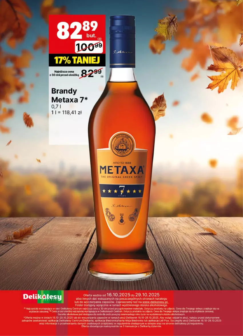 Gazetka promocyjna Delikatesy Centrum - Delibarek DC42-DC43 - ważna 16.10 do 29.10.2025 - strona 30 - produkty: Brandy, Dron, Metaxa, Rama, Rum, Tran