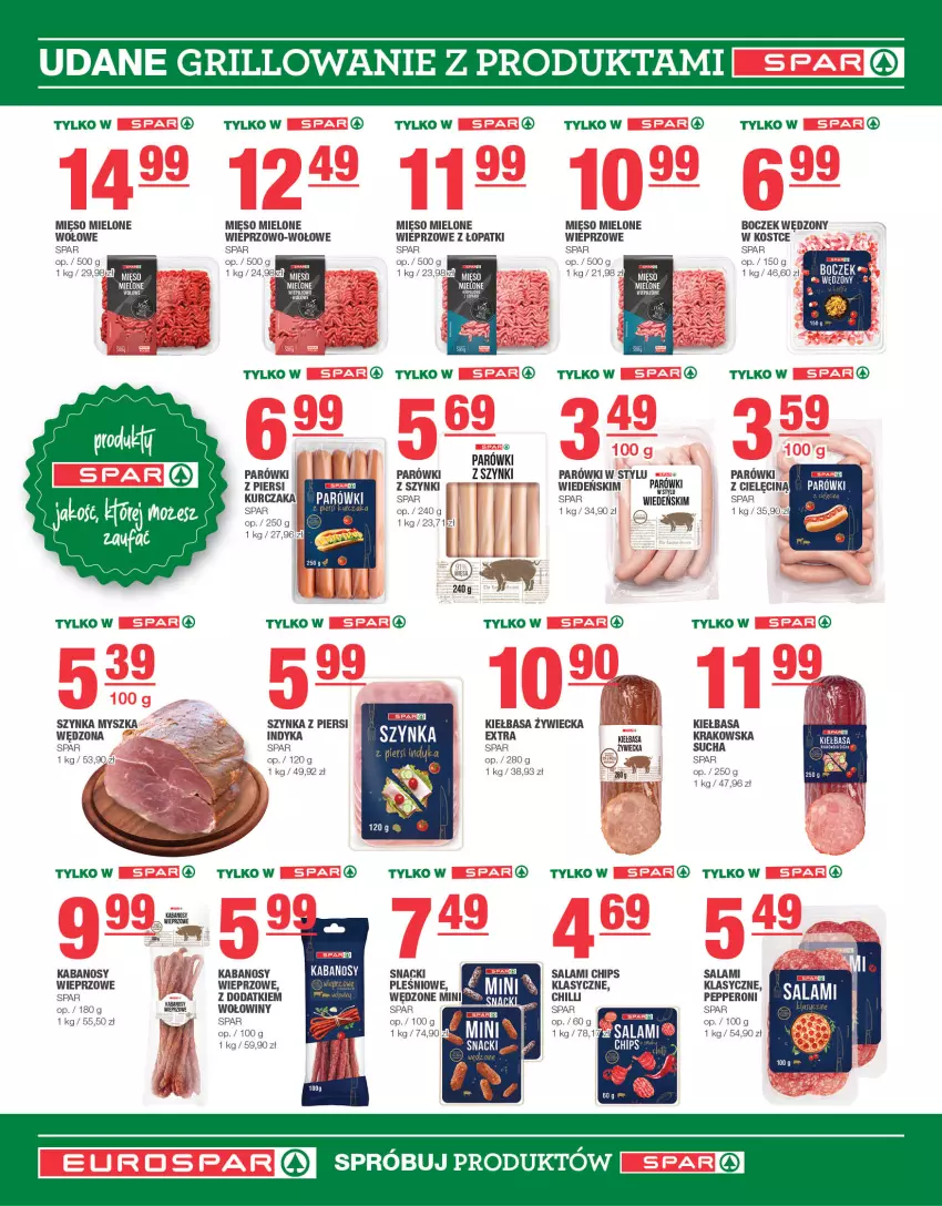 Gazetka promocyjna Spar - EuroSpar - ważna 11.06 do 21.06.2023 - strona 4 - produkty: Boczek, Grill, Kabanos, Kiełbasa, Kiełbasa krakowska, Kurczak, Mięso, Mięso mielone, Mysz, Parówki, Parówki z szynki, Salami, Szynka