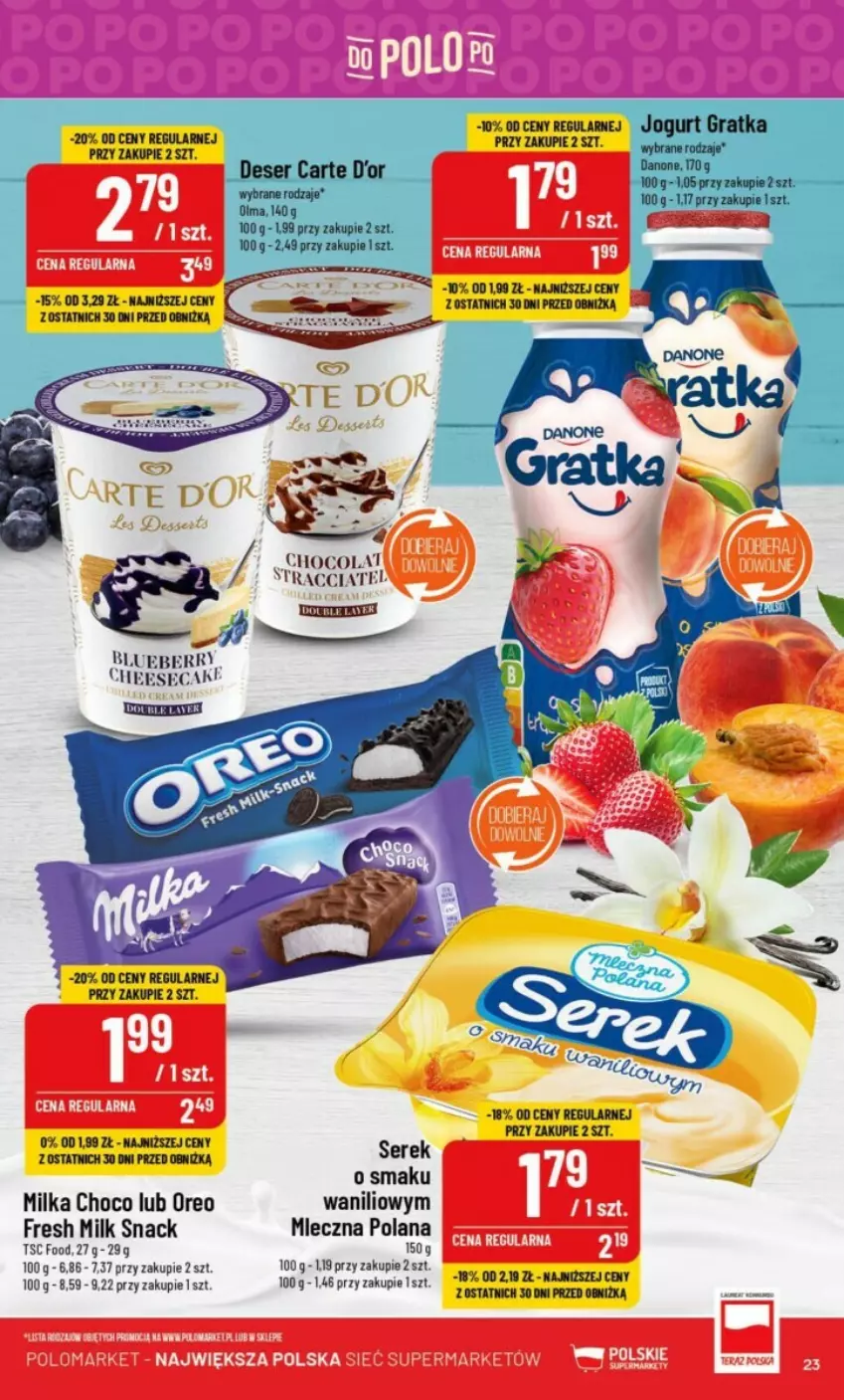 Gazetka promocyjna PoloMarket - ważna 27.09 do 03.10.2023 - strona 16 - produkty: LANA, Milka, Oreo, Ser, Serek