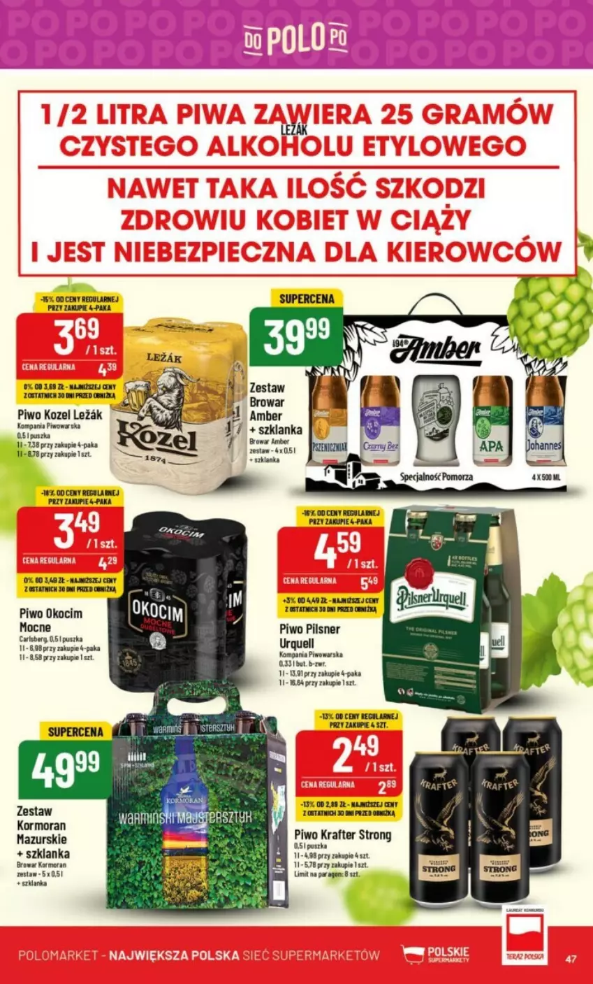 Gazetka promocyjna PoloMarket - ważna 27.09 do 03.10.2023 - strona 42 - produkty: Koc, Kozel, Okocim, Piwo, Szklanka