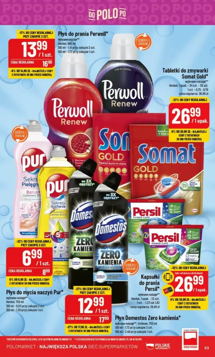 Gazetka promocyjna PoloMarket - ważna 27.09 do 03.10.2023 - strona 49 - produkty: Domestos, Kret, Mus, Persil, Płyn do mycia, Somat, Somat gold, Tablet, Tabletki do zmywarki, Zmywarki