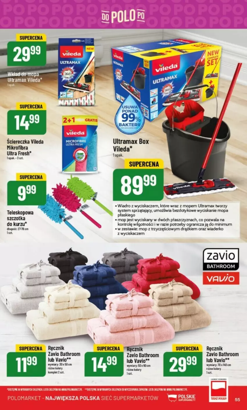 Gazetka promocyjna PoloMarket - ważna 27.09 do 03.10.2023 - strona 51 - produkty: Gra, LG, Mop, Płaszcz, Rama, Ręcznik, Szczotka, Teleskop, Vileda, Wiadro, Wiadro z wyciskaczem