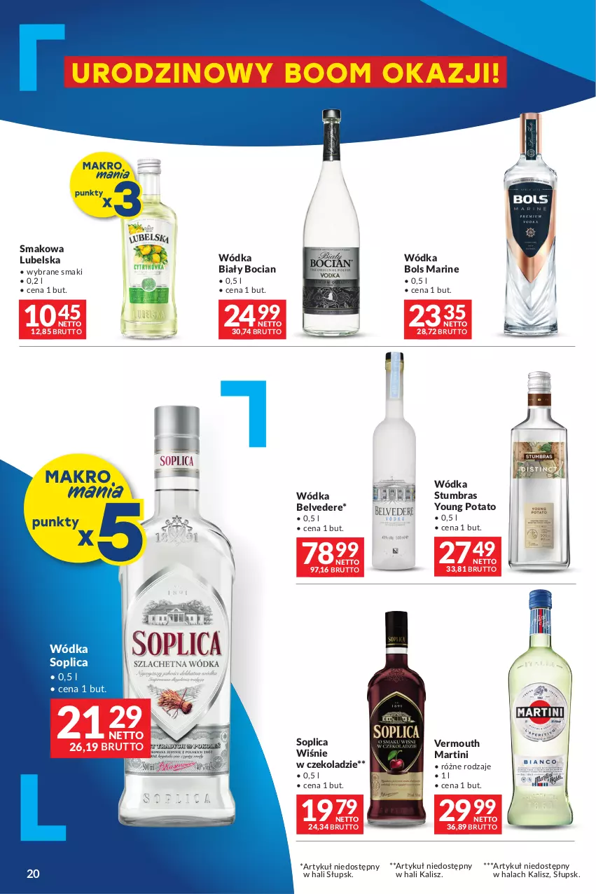 Gazetka promocyjna Makro - Oferta dla Twojego biznesu - oferta z alkoholem - ważna 20.02 do 04.03.2024 - strona 20 - produkty: Biały Bocian, Bols, Martini, Soplica, Vermouth, Wódka