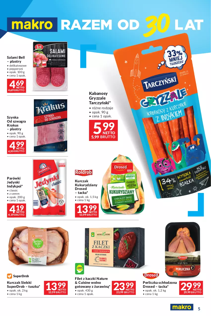 Gazetka promocyjna Makro - Oferta dla Twojego biznesu - oferta z alkoholem - ważna 20.02 do 04.03.2024 - strona 5 - produkty: Bell, Gra, Gry, Kabanos, Krakus, Kurczak, Parówki, Perliczka, Salami, Ser, Szynka, Tarczyński, Tusz