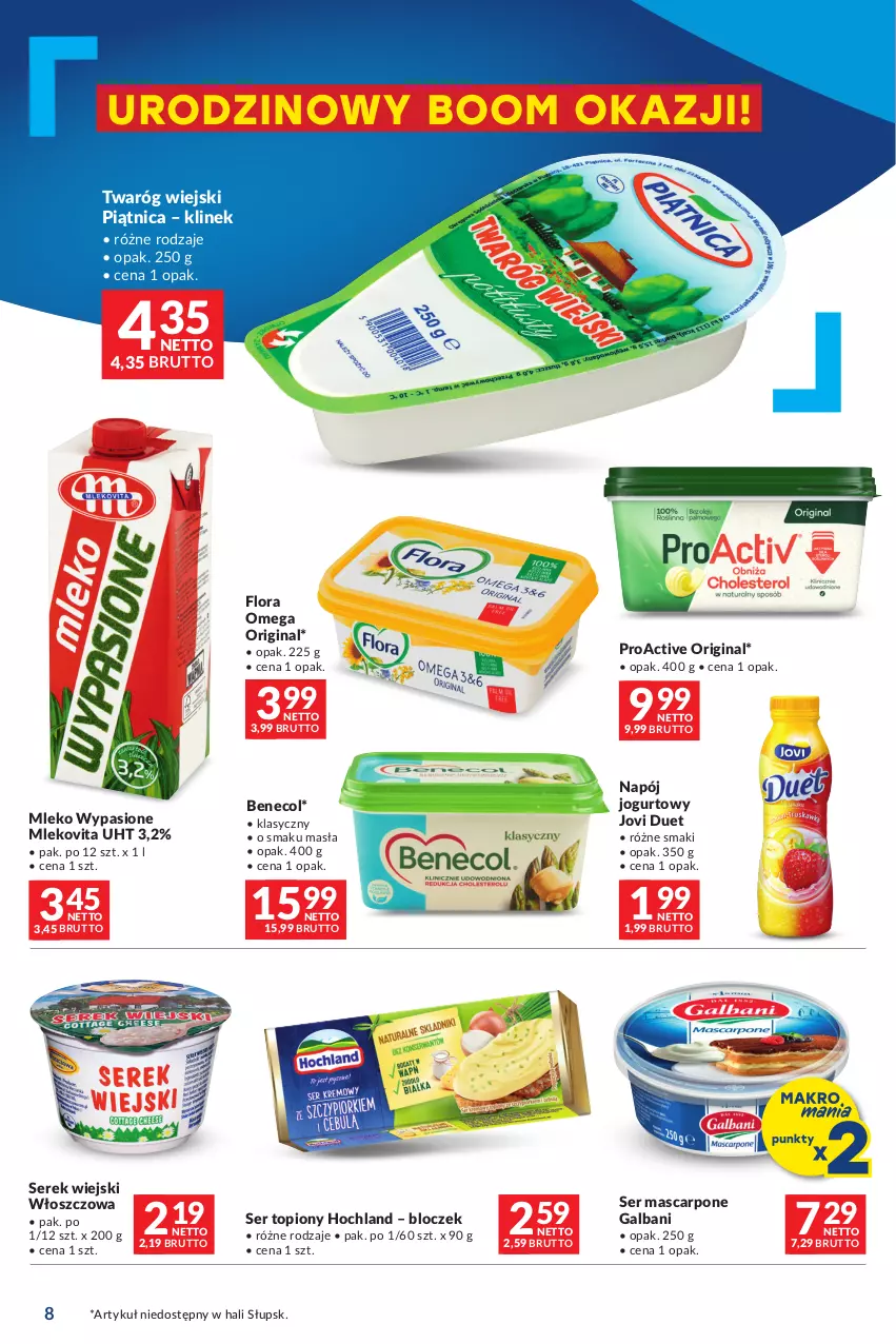 Gazetka promocyjna Makro - Oferta dla Twojego biznesu - oferta z alkoholem - ważna 20.02 do 04.03.2024 - strona 8 - produkty: Benecol, Flora, Galbani, Gin, Hochland, Jogurt, Mascarpone, Mleko, Mlekovita, Napój, Napój jogurtowy, Piątnica, Ser, Ser topiony, Serek, Serek wiejski, Top, Twaróg