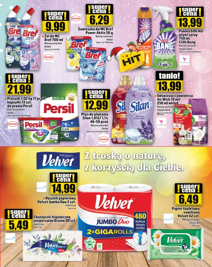 Gazetka promocyjna Topaz - Gazetka - ważna 14.12 do 20.12.2023 - strona 25 - produkty: Air Wick, Bref, Chusteczki, Moda, Odświeżacz powietrza, Papier, Persil, Ręcznik, Velvet, Zawieszka do wc