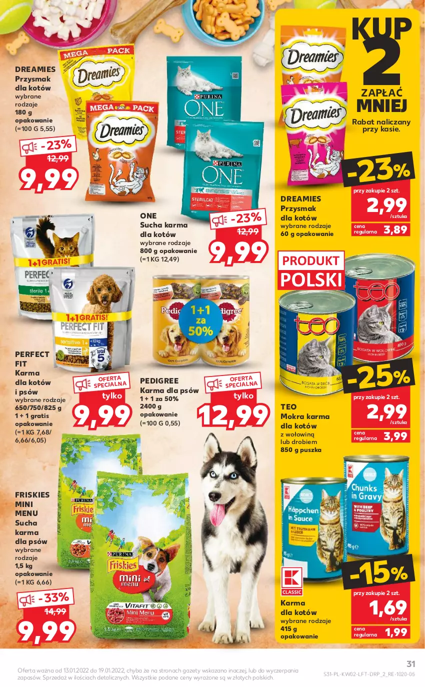 Gazetka promocyjna Kaufland - OFERTA TYGODNIA - ważna 13.01 do 19.01.2022 - strona 31 - produkty: Friskies, Gra, Mokra karma, Pedigree, Sucha karma