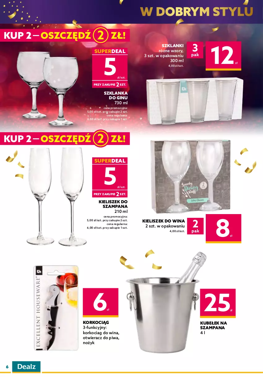 Gazetka promocyjna Dealz - NOWA GAZETKAHappy New Deal! - ważna 28.12.2022 do 09.01.2023 - strona 6 - produkty: Balony, Gin, Kieliszek, Koc, Korkociąg, Lanki, Noż, Otwieracz, Piwa, Ser, Szklanka, Wyrzutnia