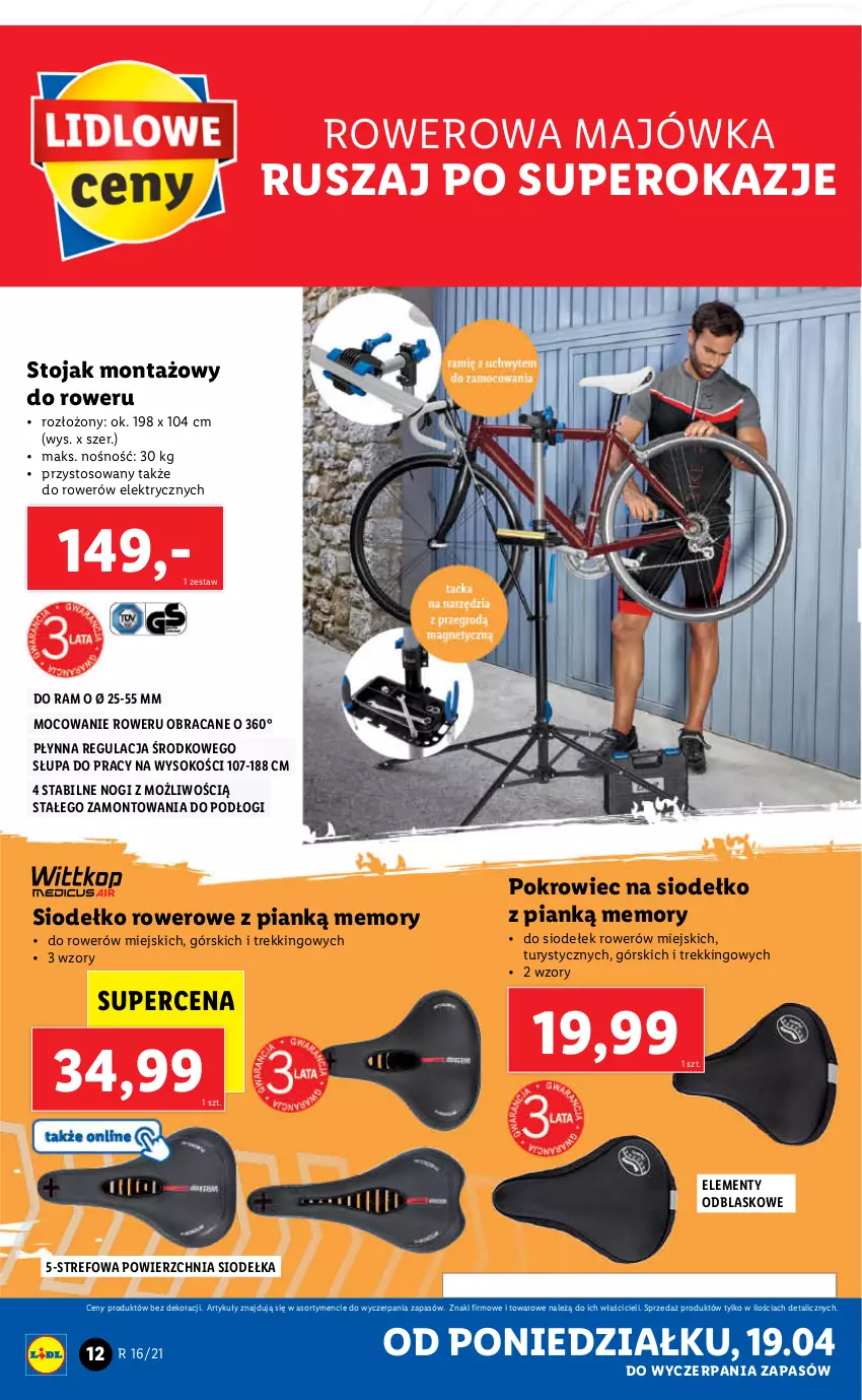 Gazetka promocyjna Lidl - GAZETKA - ważna 19.04 do 25.04.2021 - strona 12 - produkty: Pokrowiec, Rower, Sok, Stojak