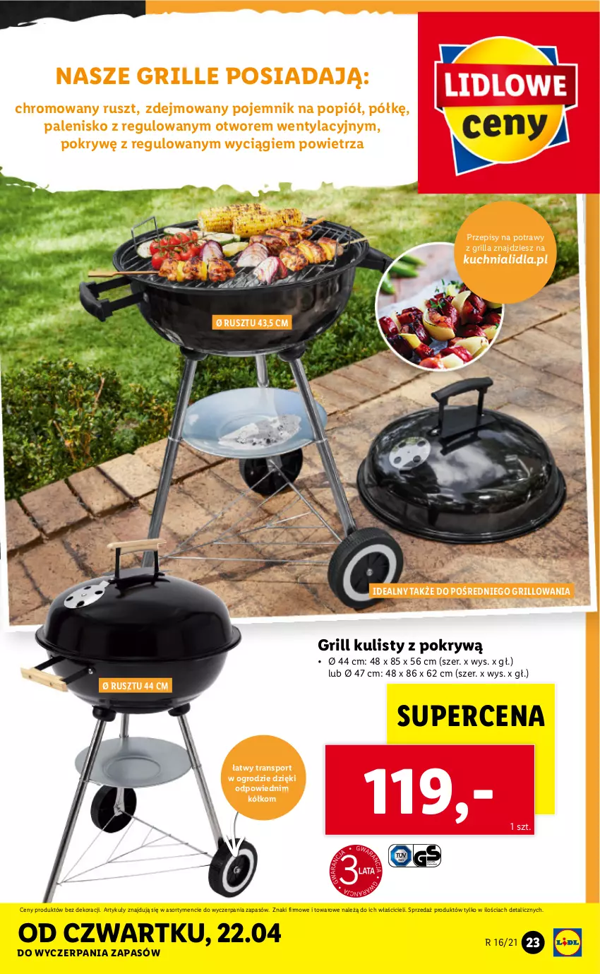 Gazetka promocyjna Lidl - GAZETKA - ważna 19.04 do 25.04.2021 - strona 23 - produkty: Grill, Kuchnia, Palenisko, Pojemnik, Por, Sport, Tran