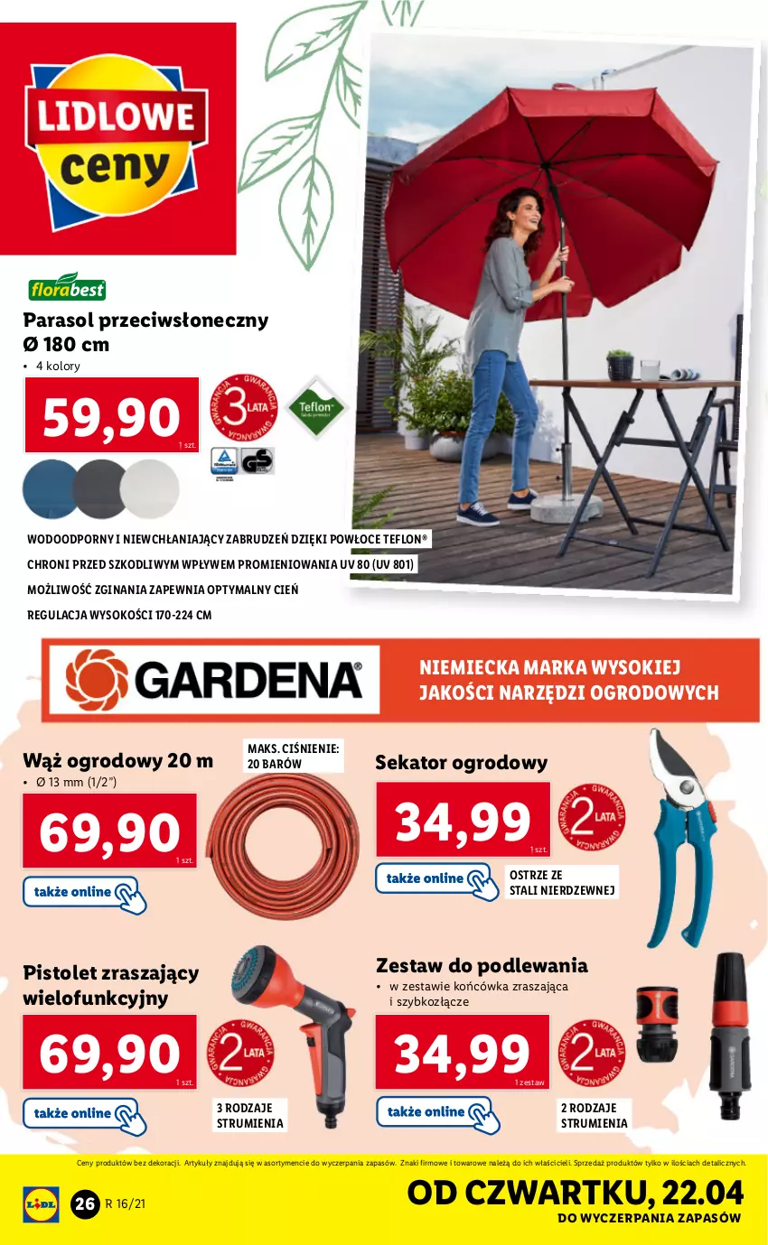 Gazetka promocyjna Lidl - GAZETKA - ważna 19.04 do 25.04.2021 - strona 26 - produkty: Cień, Gin, Parasol, Pistolet, Por, Rum, Sekator, Sok