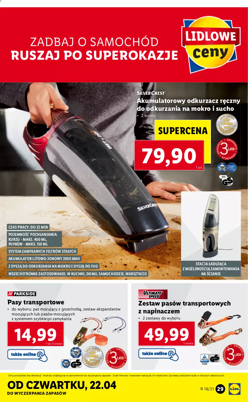 Gazetka promocyjna Lidl - GAZETKA - ważna 19.04 do 25.04.2021 - strona 29 - produkty: Akumulator, Ekspander, Odkurzacz, Por, Samochód, Sport, Tran