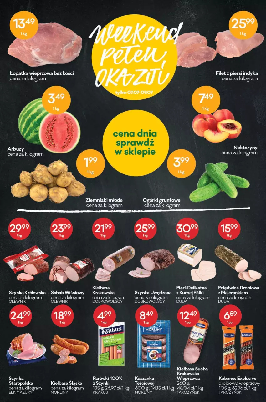 Gazetka promocyjna Groszek - ważna 23.06 do 05.07.2022 - strona 4 - produkty: Duda, Fa, Gra, Kabanos, Kasza, Kaszanka, Kiełbasa, Kiełbasa śląska, Morliny, Nektar, Olewnik, Parówki, Polędwica, Szynka, Ziemniaki