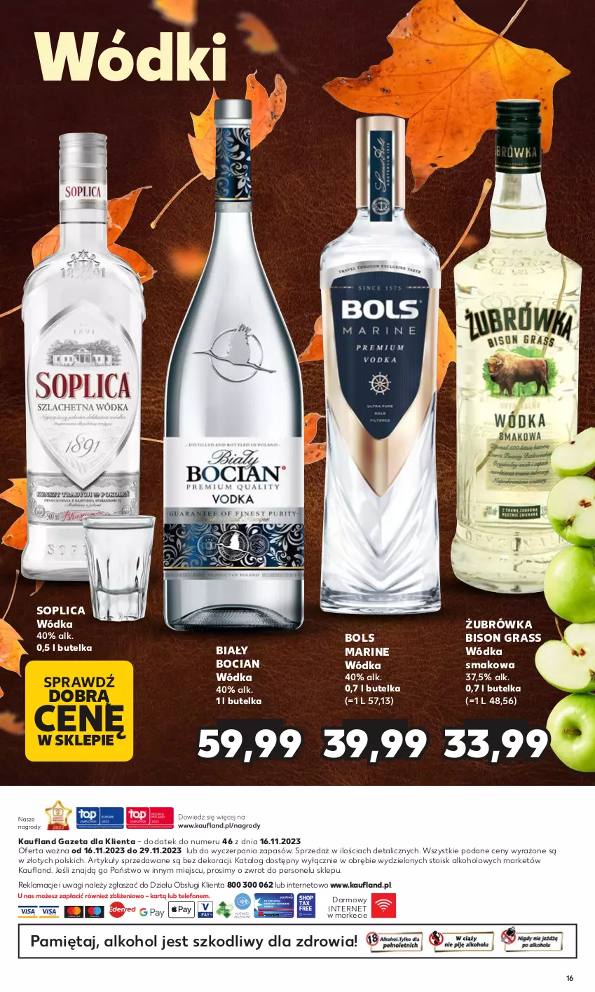 Gazetka promocyjna Kaufland - Barek Kauflandu - ważna 16.11 do 29.11.2023 - strona 16 - produkty: Biały Bocian, Bols, Gra, Mięta, Soplica, Wagi, Wódka