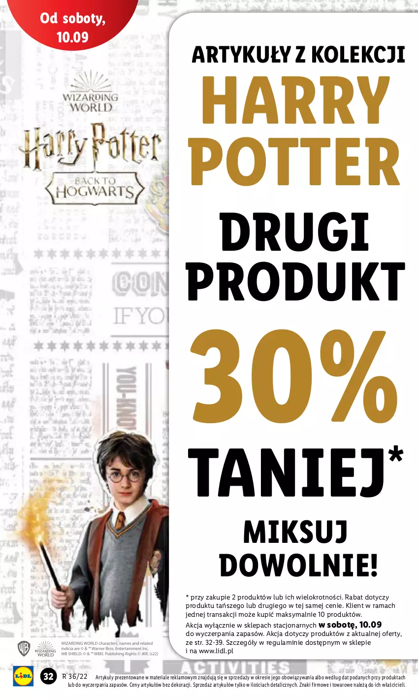 Gazetka promocyjna Lidl - GAZETKA - ważna 05.09 do 10.09.2022 - strona 34 - produkty: Harry Potter, Rama, Tran