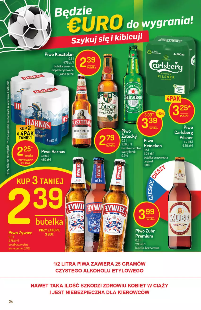 Gazetka promocyjna Delikatesy Centrum - Gazetka Delikatesy Centrum - ważna 06.05 do 12.05.2021 - strona 24 - produkty: Carlsberg, Gra, Harnaś, Heineken, Piec, Piwa, Piwo