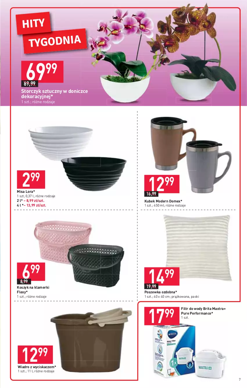 Gazetka promocyjna Stokrotka - Market - ważna 12.08 do 18.08.2021 - strona 7 - produkty: Brit, Brita, Brita Maxtra, Kosz, Kubek, Poszewka, Pur, Storczyk, Wiadro, Wiadro z wyciskaczem