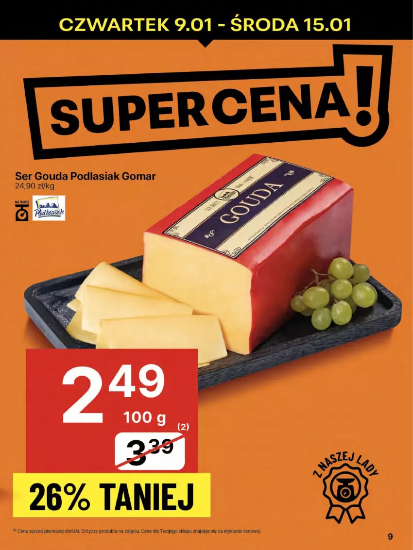 Gazetka promocyjna Delikatesy Centrum - NOWA GAZETKA Delikatesy Centrum od 9 stycznia! 9-15.01.2025 - ważna 09.01 do 15.01.2025 - strona 9 - produkty: Gouda, Ser