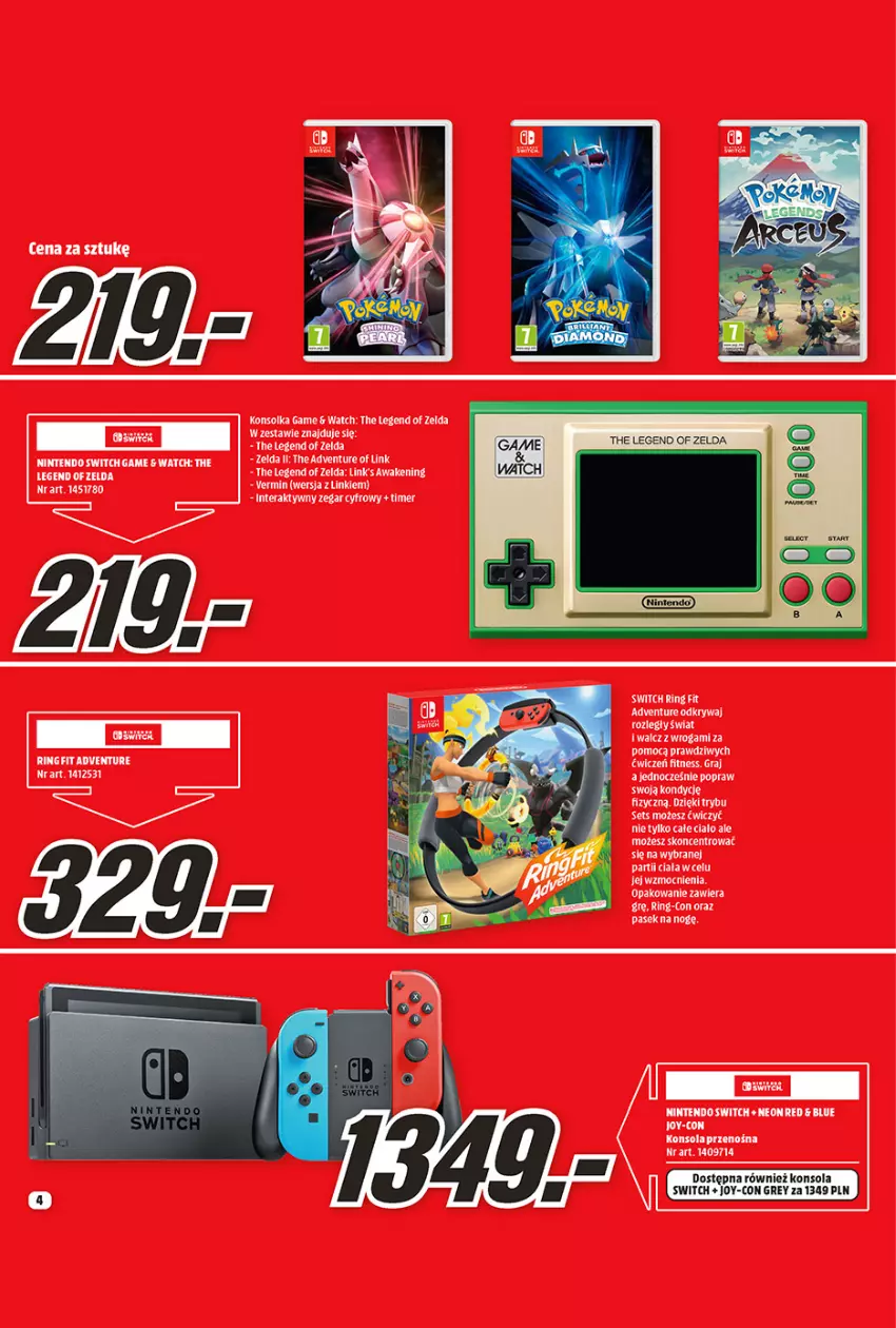 Gazetka promocyjna Media Markt - Gazetka Media Markt - ważna 01.02 do 28.02.2022 - strona 4 - produkty: Gra, Nintendo Switch, Pasek, Tera, Zegar