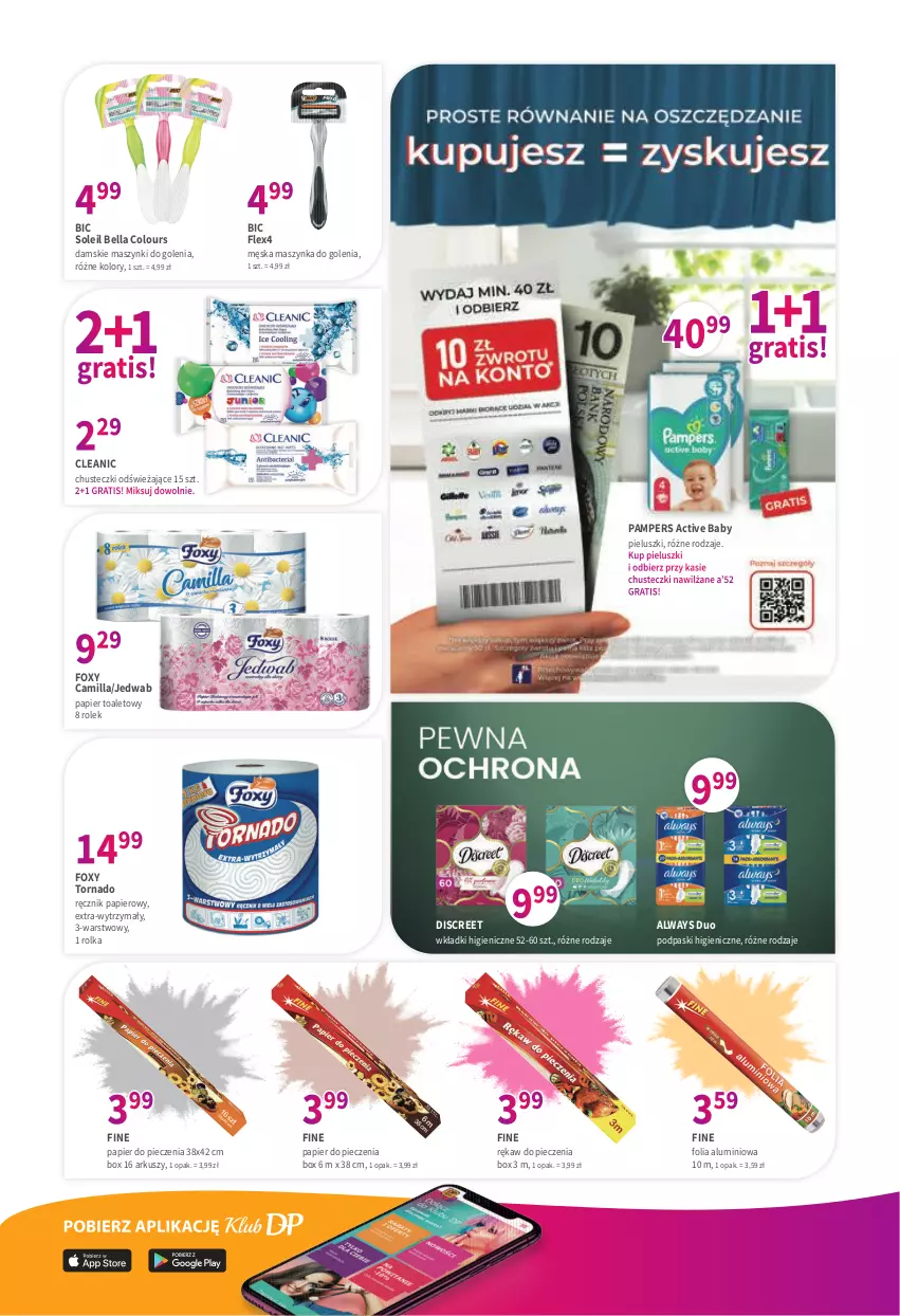 Gazetka promocyjna Drogerie Polskie - Gazetka - ważna 08.04 do 30.04.2022 - strona 6 - produkty: Always, Bell, Bella, BIC, Cleanic, Discreet, Foxy, Pampers