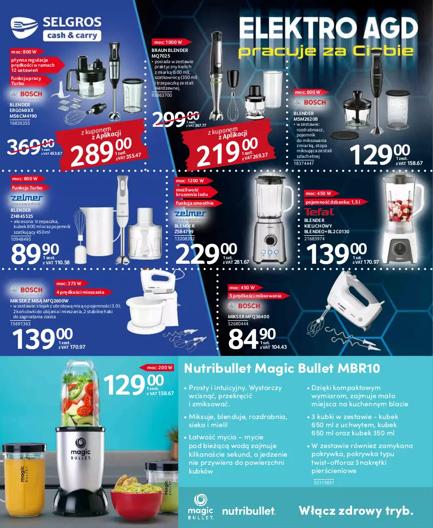 Gazetka promocyjna Selgros - Katalog Elektro - ważna 05.05 do 18.05.2022 - strona 4 - produkty: Blender, Braun, Kubek, Mikser, Mikser z misą, Pojemnik, Rama, Rozdrabniacz, Ser, Smoothie, Stojak, Top, Trzepaczka