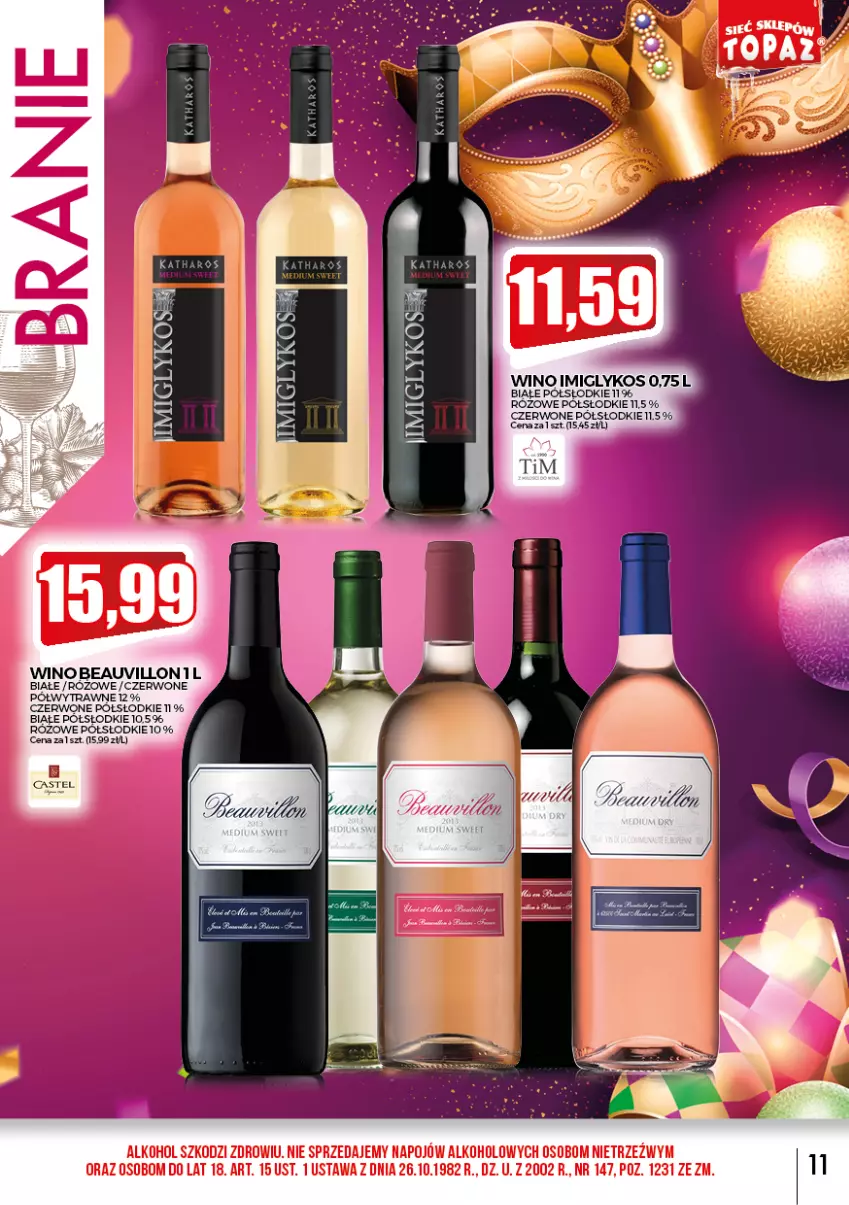 Gazetka promocyjna Topaz - Gazetka - ważna 01.02 do 28.02.2022 - strona 11 - produkty: Wino