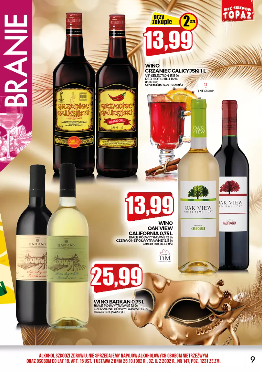 Gazetka promocyjna Topaz - Gazetka - ważna 01.02 do 28.02.2022 - strona 9 - produkty: Wino