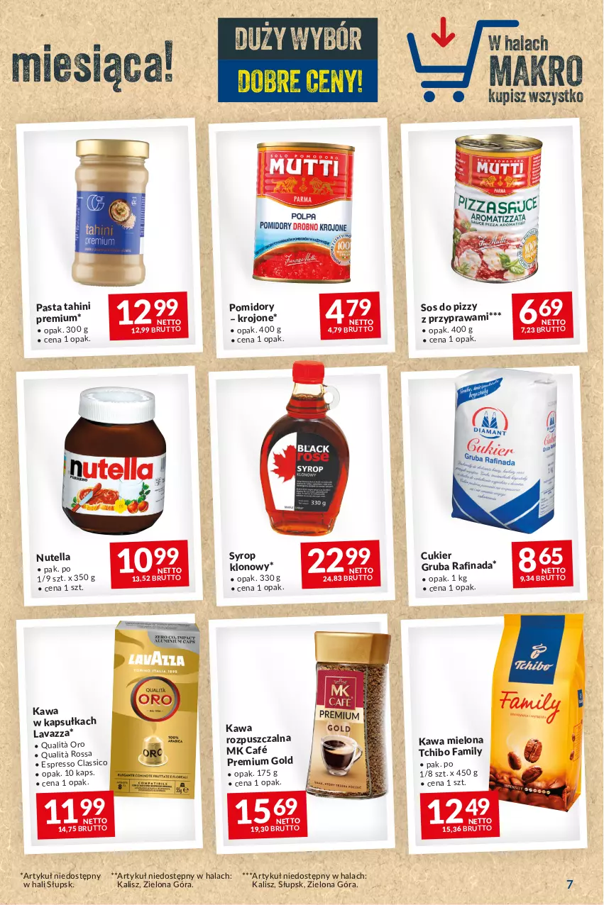 Gazetka promocyjna Makro - Najlepsze oferty - oferta z alkoholem - ważna 14.11 do 11.12.2023 - strona 7 - produkty: Cukier, Fa, Kawa, Kawa mielona, Kawa rozpuszczalna, Lavazza, Nutella, Sos, Sos do pizzy, Syrop, Tchibo, Tchibo Family