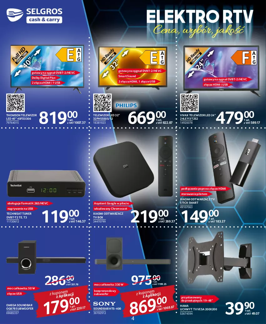 Gazetka promocyjna Selgros - Katalog Elektro - ważna 03.11 do 16.11.2022 - strona 4 - produkty: Gry, Hama, Soundbar, Subwoofer, Telewizor, Thomson