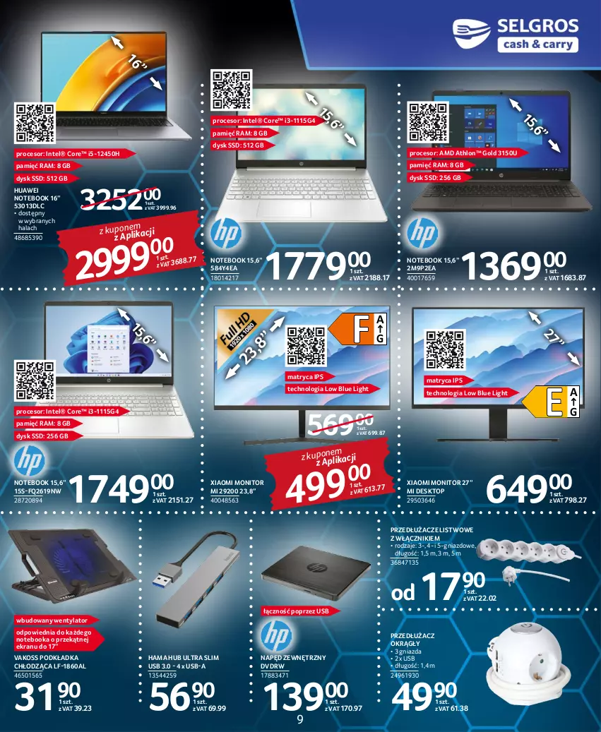 Gazetka promocyjna Selgros - Katalog Elektro - ważna 03.11 do 16.11.2022 - strona 9 - produkty: Hama, Huawei, Intel, Monitor, Notebook, Podkład, Podkładka, Procesor, Top