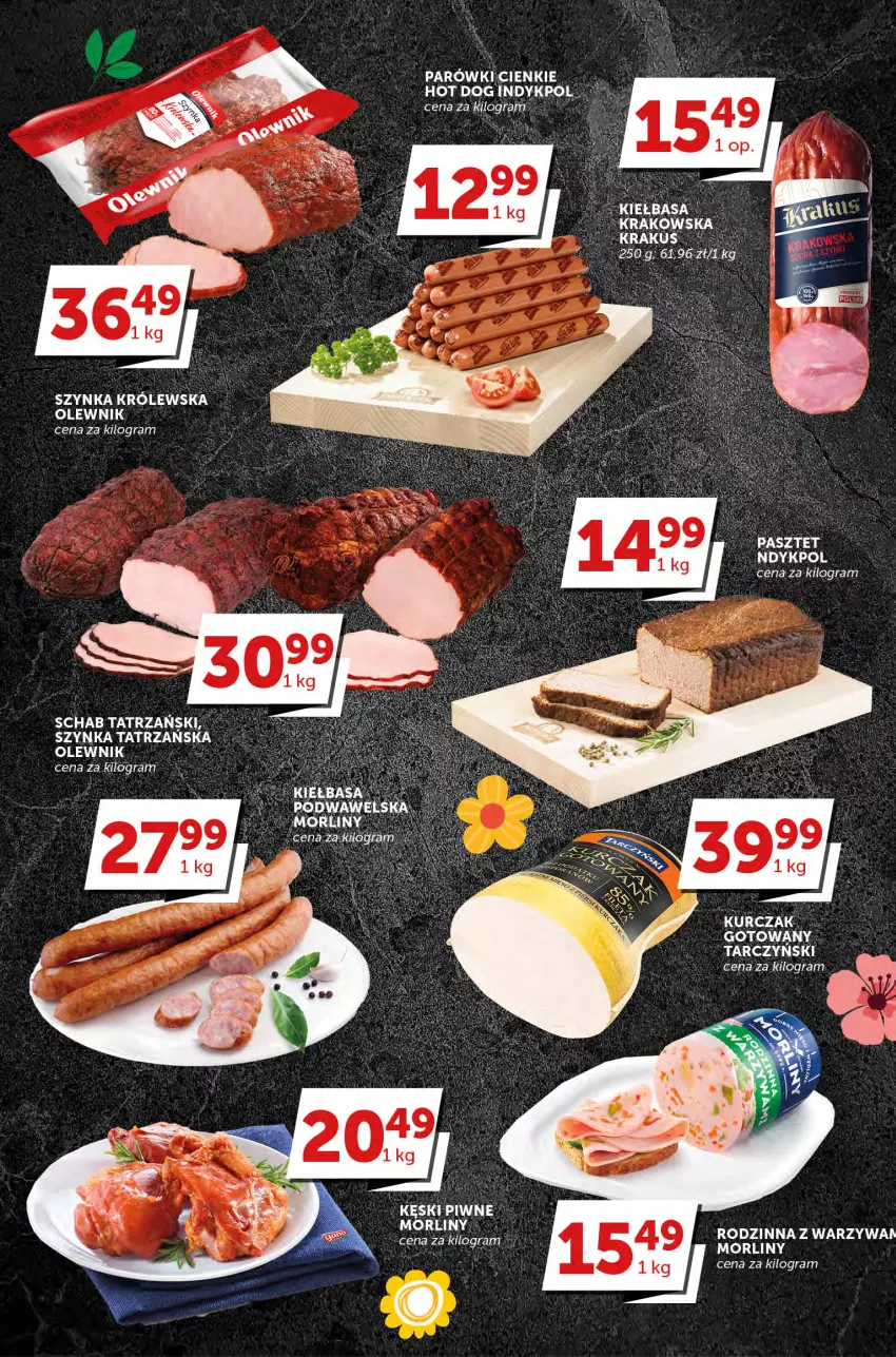 Gazetka promocyjna Groszek - ważna 20.04 do 02.05.2023 - strona 15 - produkty: Fa, Gra, Hot dog, Olewnik, Parówki, Pasztet, Szynka, Szynka Królewska, Tarczyński, Warzywa