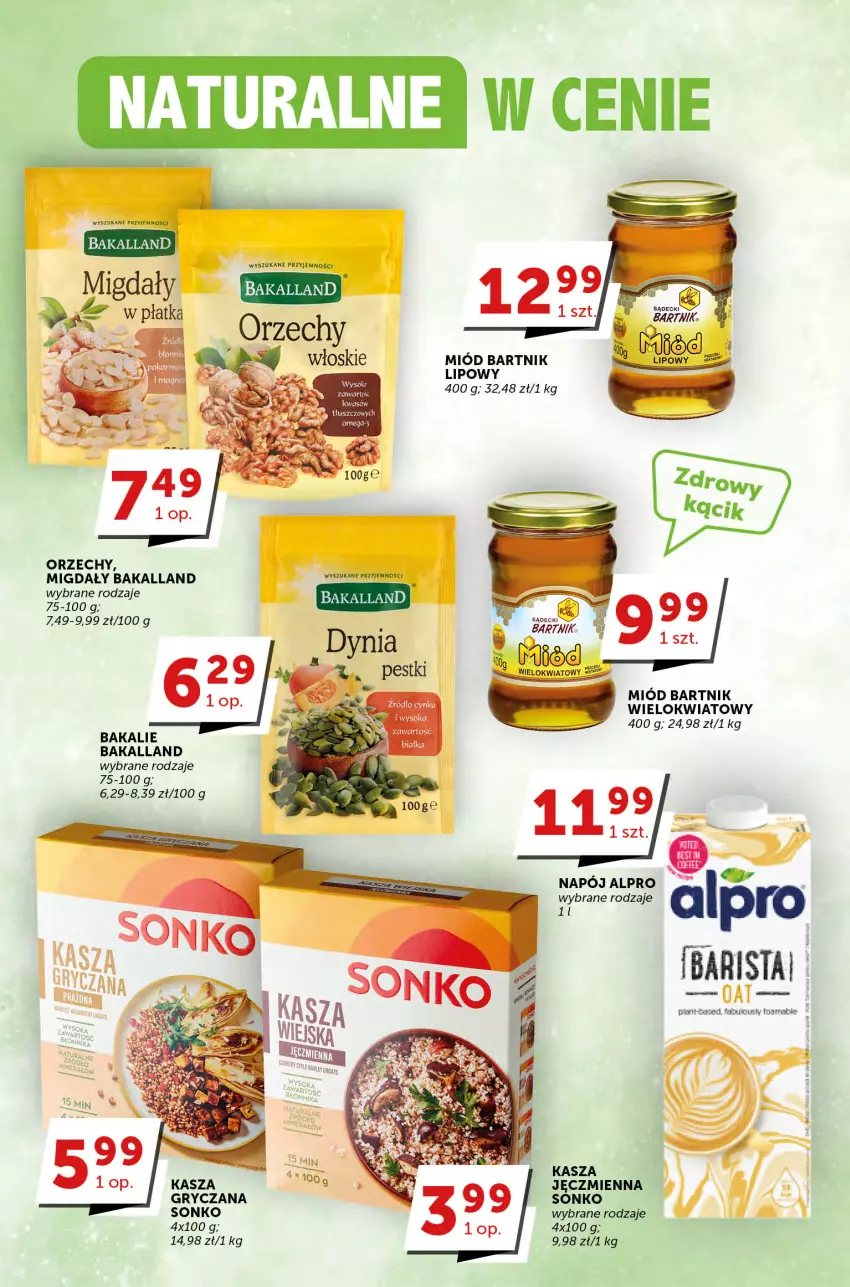 Gazetka promocyjna Groszek - ważna 20.04 do 02.05.2023 - strona 18 - produkty: Alpro, Bakalland, Fa, Gry, Kasza, Kasza jęczmienna, Koc, Migdały, Miód, Napój, Sonko