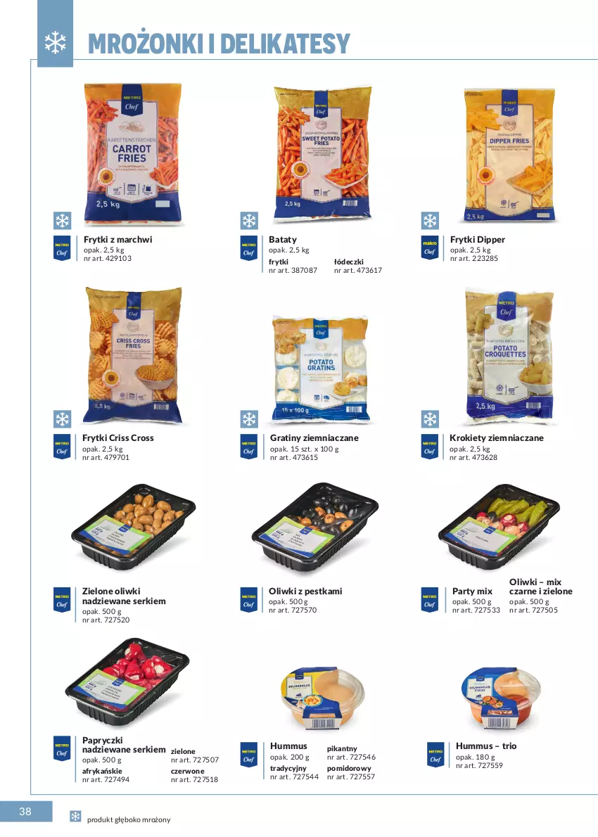 Gazetka promocyjna Makro - [Oferta specjalna] Marki MAKRO dla profesjonalnej Gastronomii - ważna 22.02 do 31.12.2022 - strona 38 - produkty: Frytki, Gra, Hummus, Krokiety, Mus, Oliwki, Papryczki nadziewane, Ser