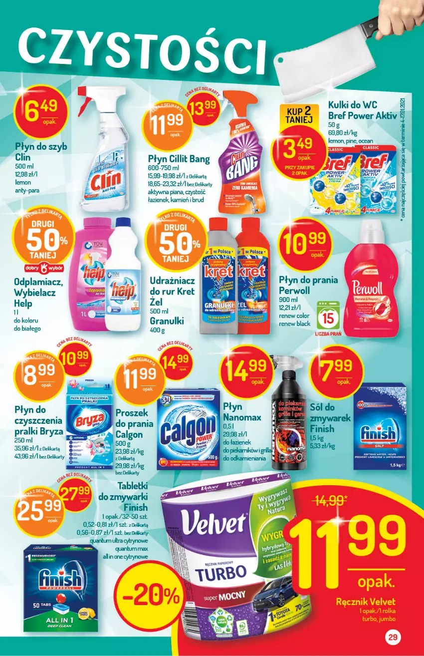 Gazetka promocyjna Delikatesy Centrum - ważna 11.03 do 17.03.2021 - strona 29 - produkty: Bref, Bryza, Calgon, Gra, Kret, Lack, LG, Odplamiacz, Płyn do prania, Por, Pralki, Rust