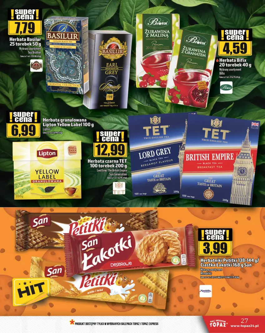 Gazetka promocyjna Topaz - Gazetka - ważna 14.11 do 20.11.2024 - strona 27 - produkty: Brit, Brother, Ciastka, Fa, Gra, Herbata, Lack, Lipton, Top