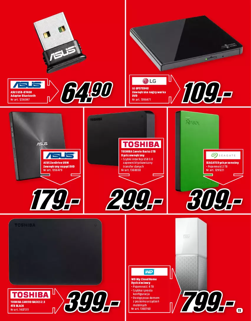 Gazetka promocyjna Media Markt - Gazetka Media Markt - ważna 01.07 do 31.07.2021 - strona 11 - produkty: Asus, Dysk przenośny, Gry, Intel, Lack, LG, Mobil, Toshiba, Tran, Warka