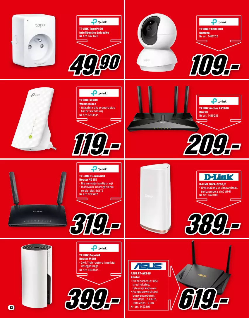 Gazetka promocyjna Media Markt - Gazetka Media Markt - ważna 01.07 do 31.07.2021 - strona 12 - produkty: Asus, D-Link, Intel, Kamera, Router, Tera, TP-Link