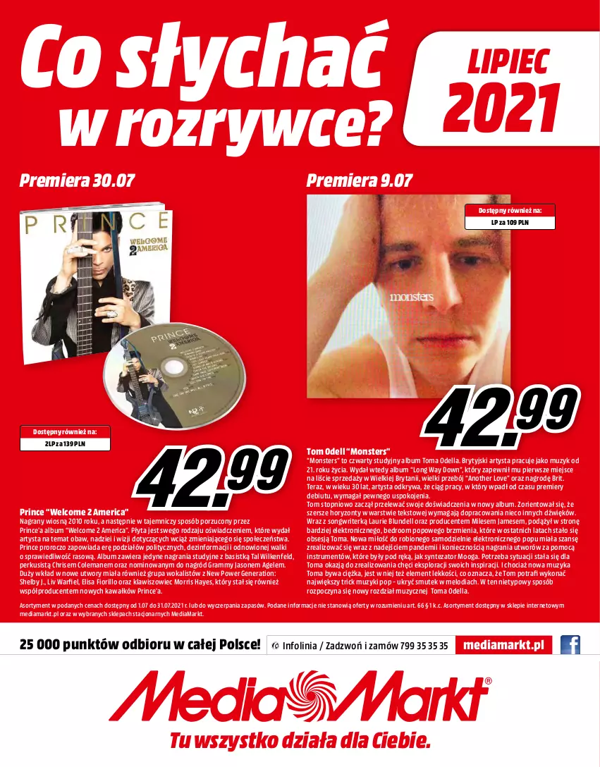 Gazetka promocyjna Media Markt - Gazetka Media Markt - ważna 01.07 do 31.07.2021 - strona 16 - produkty: Album, Brit, Coleman, Dell, Gra, Kawa, Laur, Piec, Płyta, Por, Rum, Tera, Top