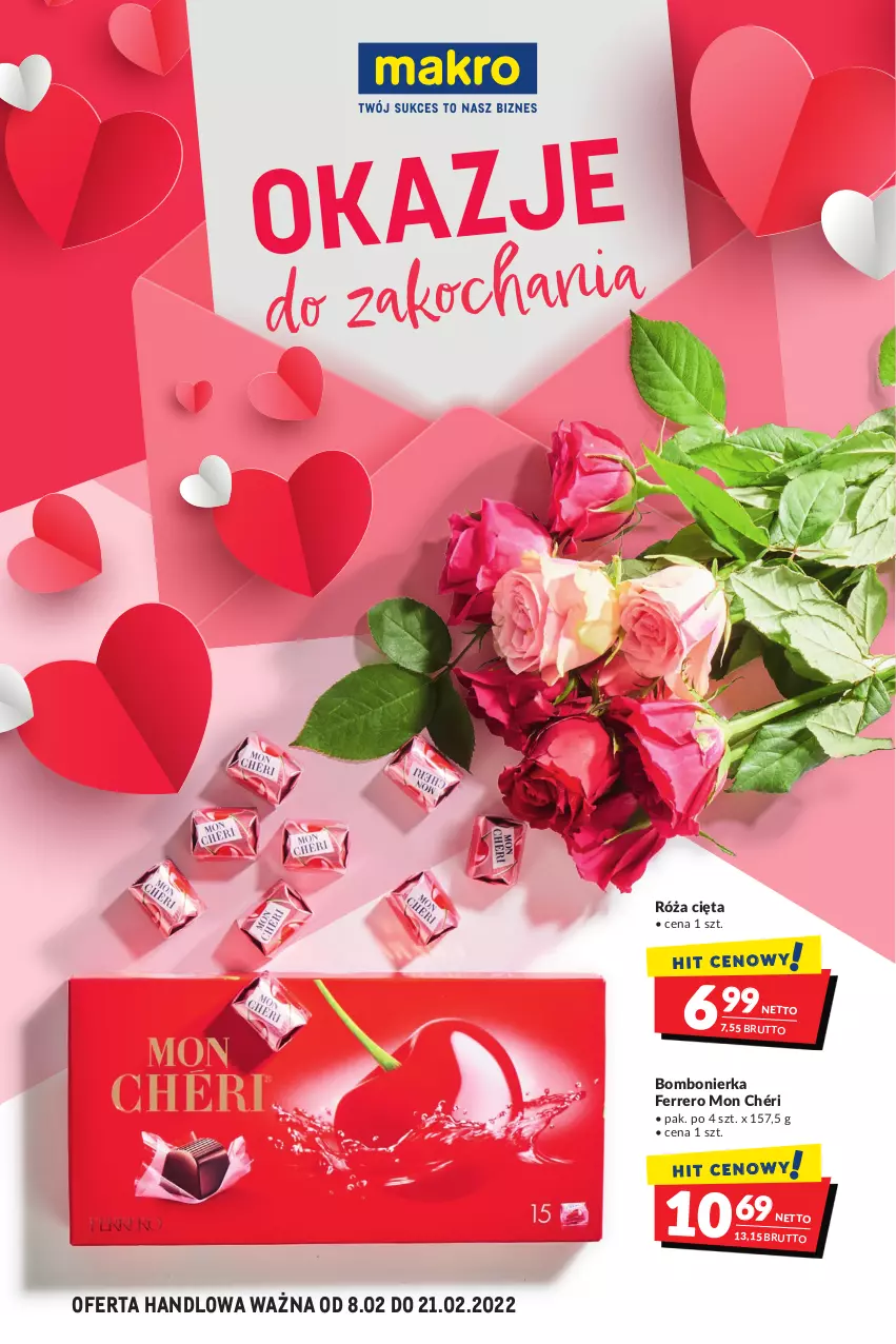 Gazetka promocyjna Makro - [Oferta specjalna] Walentynki - ważna 08.02 do 21.02.2022 - strona 1 - produkty: Ferrero, Mon Chéri, Róża