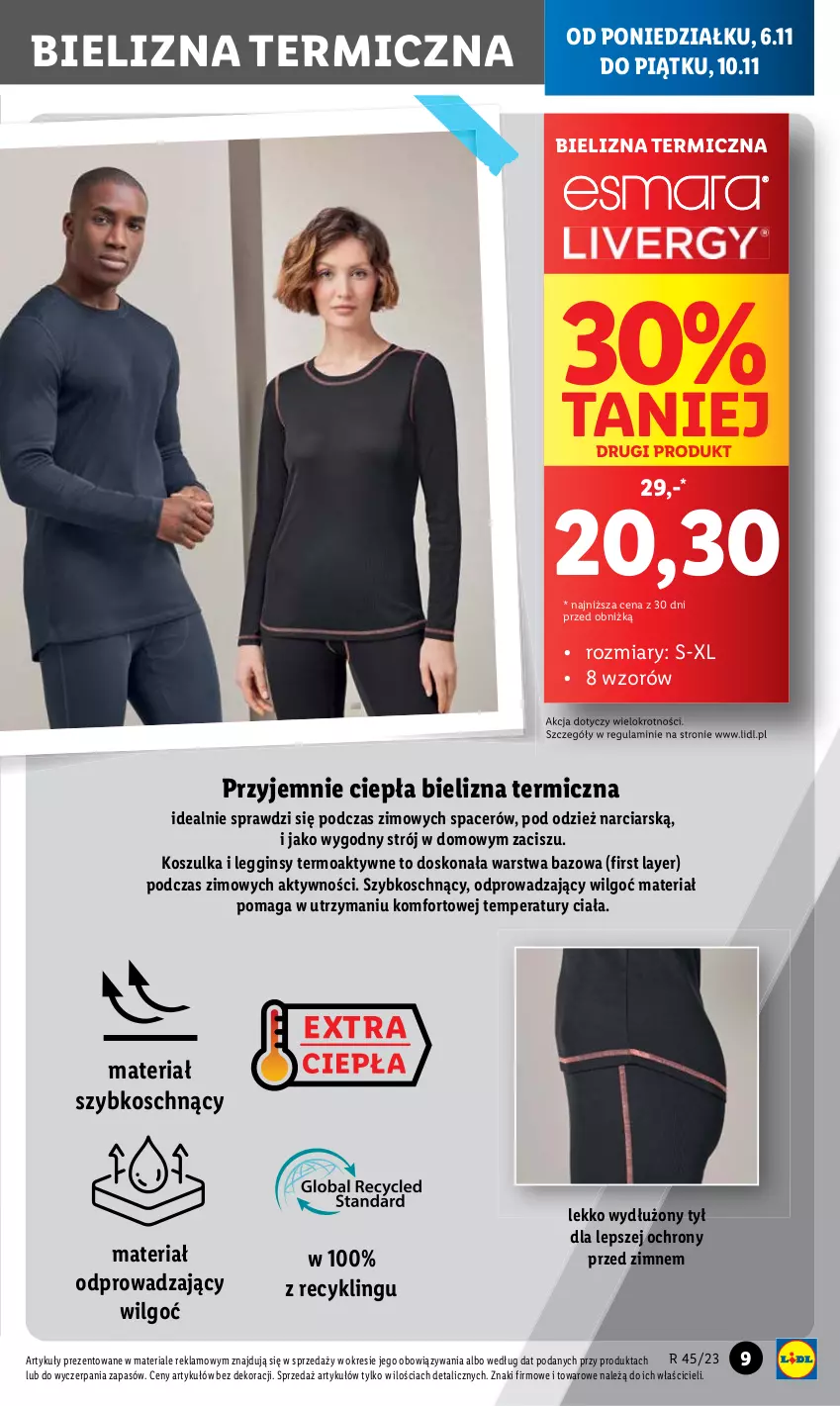 Gazetka promocyjna Lidl - GAZETKA - ważna 06.11 do 10.11.2023 - strona 13 - produkty: Acer, Bielizna, Gin, Kosz, Koszulka, Legginsy, LG