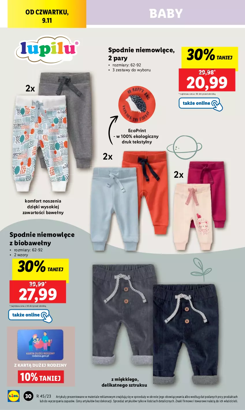 Gazetka promocyjna Lidl - GAZETKA - ważna 06.11 do 10.11.2023 - strona 32 - produkty: Baby O, Chleb, Ser, Sok, Spodnie