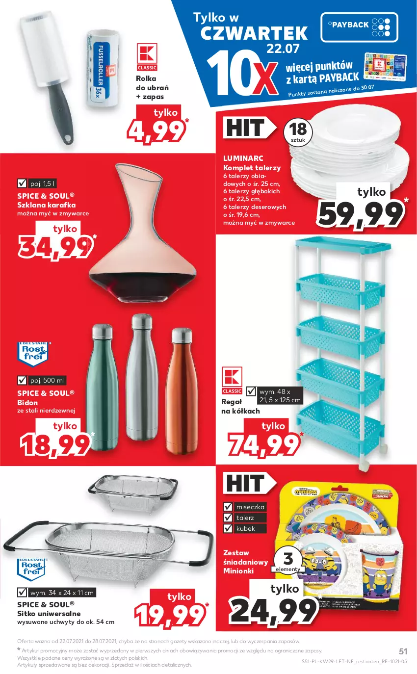 Gazetka promocyjna Kaufland - OFERTA TYGODNIA - ważna 22.07 do 28.07.2021 - strona 51 - produkty: Danio, Deser, Gra, Karafka, Kubek, LANA, Miseczka, Regał, Ser, Sitko, Talerz, Uchwyty