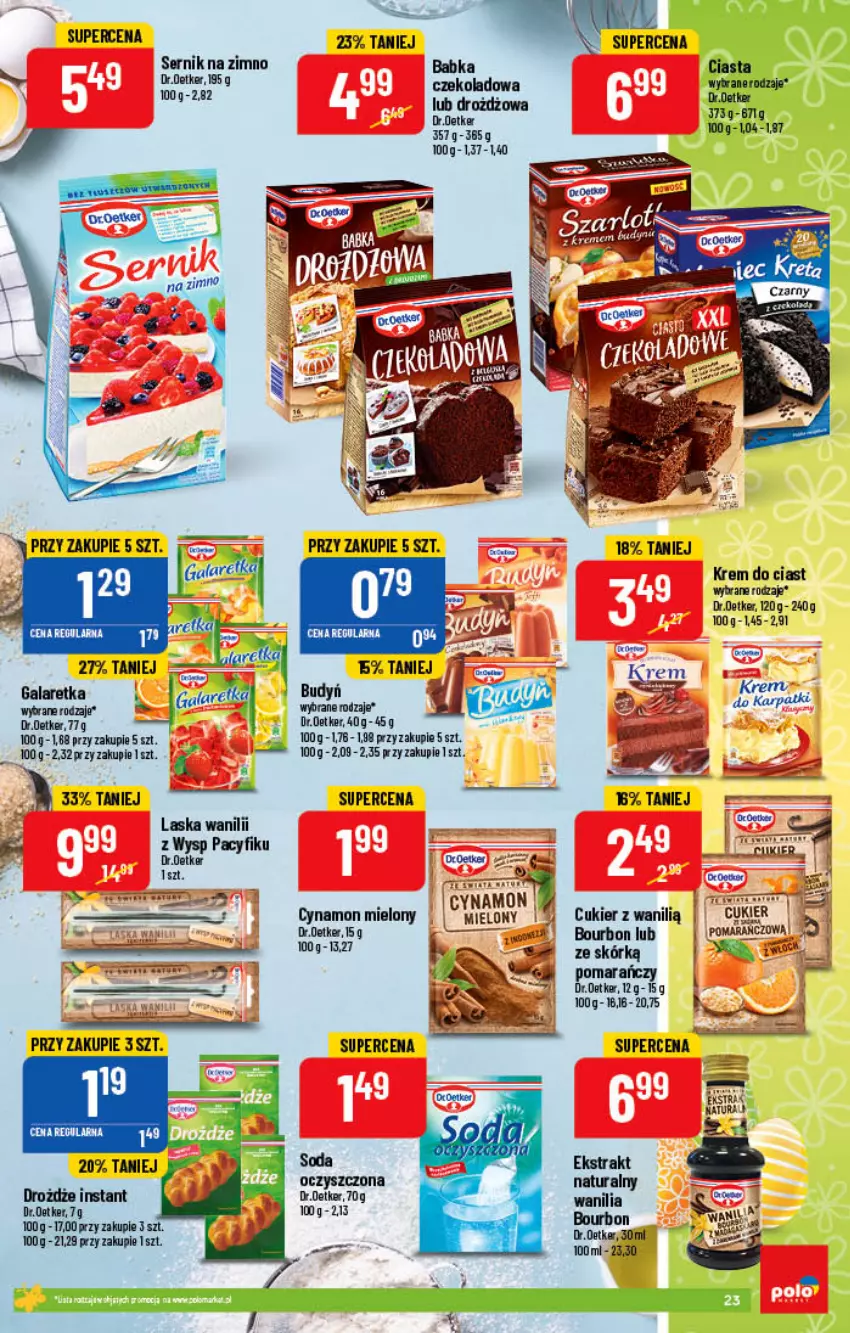 Gazetka promocyjna PoloMarket - Gazetka pomocyjna - ważna 06.04 do 12.04.2022 - strona 23 - produkty: Babka, Bourbon, Budyń, Cukier, Drożdże, Gala, Galaretka, Ser, Soda oczyszczona