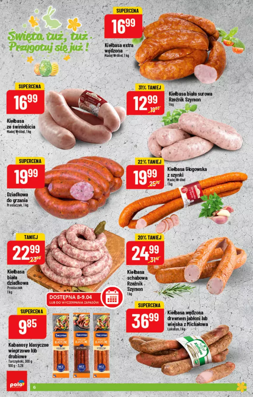 Gazetka promocyjna PoloMarket - Gazetka pomocyjna - ważna 06.04 do 12.04.2022 - strona 6 - produkty: BIC, Kabanos, Kiełbasa, Madej Wróbel, Tarczyński