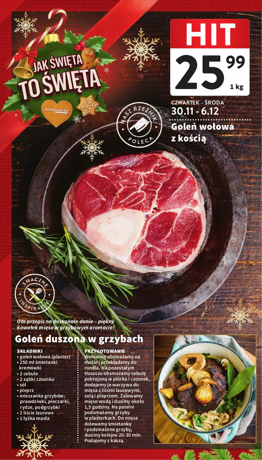 Gazetka promocyjna Intermarche - Gazetka Intermarche - ważna 30.11 do 06.12.2023 - strona 24 - produkty: Czosnek, Grzyby, Kawa, Laur, Mięso, Olej, Piec, Pieprz, Podgrzybki, Sól, Wałek, Warzywa